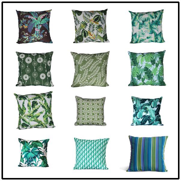 green outdoor pillows